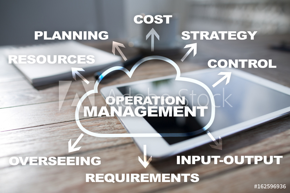 Operation management business and technology concept on the virtual screen.